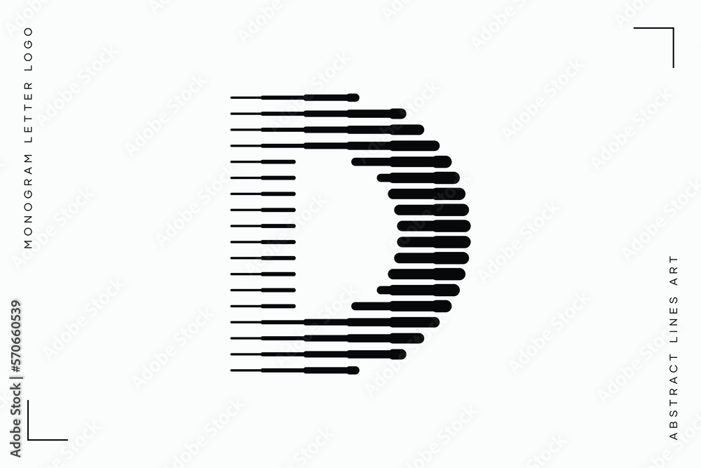 Letter D Logo with Abstract Line Pattern Letter D Logo with Abstract Line Pattern