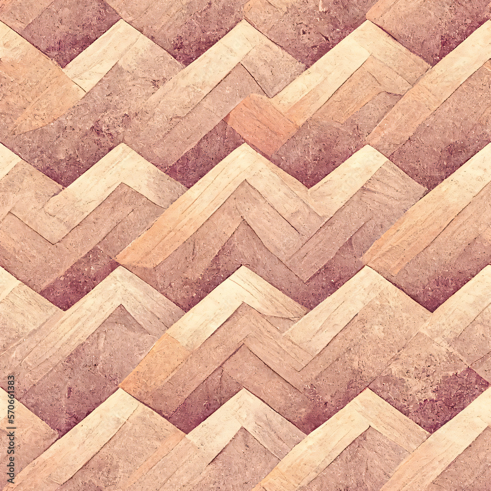 Seamless pattern of zigzag wood. zigzag wood texture seamless pattern for wallpaper or fabric. wood tile. Generative Ai