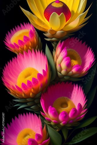 Abstract flower wallpaper, digital art illustration