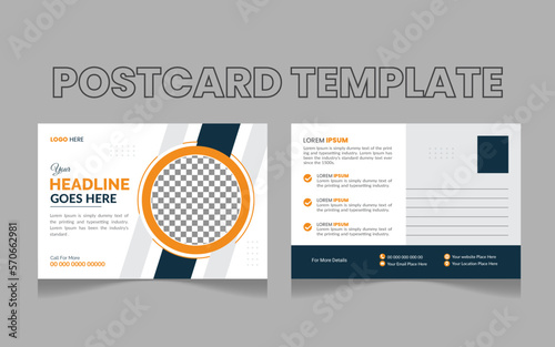 
Creative Corporate, business or marketing  postcard template design.Modern postcard template