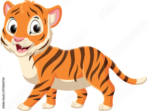 Fototapeta Naklejka Na Ścianę i Meble -  Cartoon beauty tiger isolated on white background