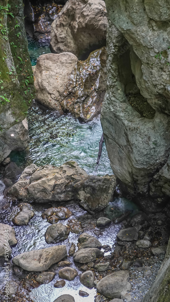 Natursehenswürdigkeit Tolminer Klammen im Triglav Nationalpark in Slowenien