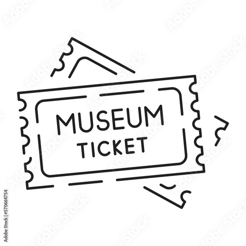 Museum line icon. Entertainment icon - outline vector ticket