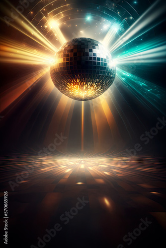 Disco ball poster background, generatve AI