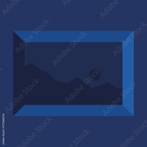 Frames with nice flat landscape and great colors. Blue background night