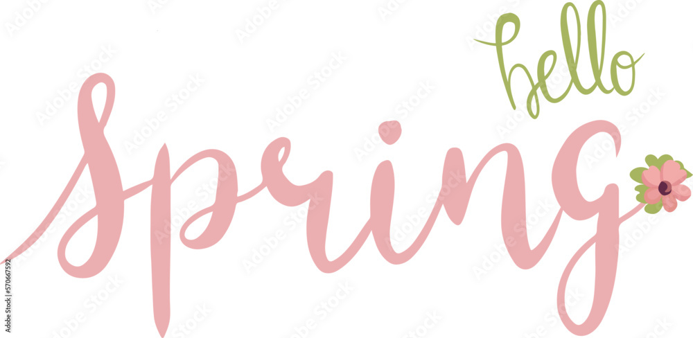 Hello spring cute celebration lettering. Spring lettering concept. Hello spring cute celebration lettering. Spring lettering concept.