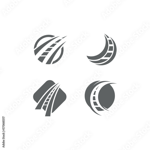 Road logo design template