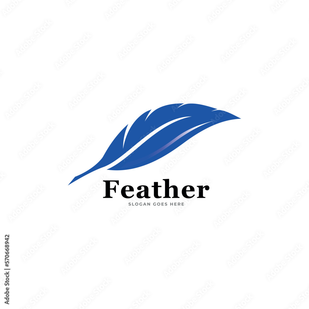 feather logo icon design vector illustration symbol.