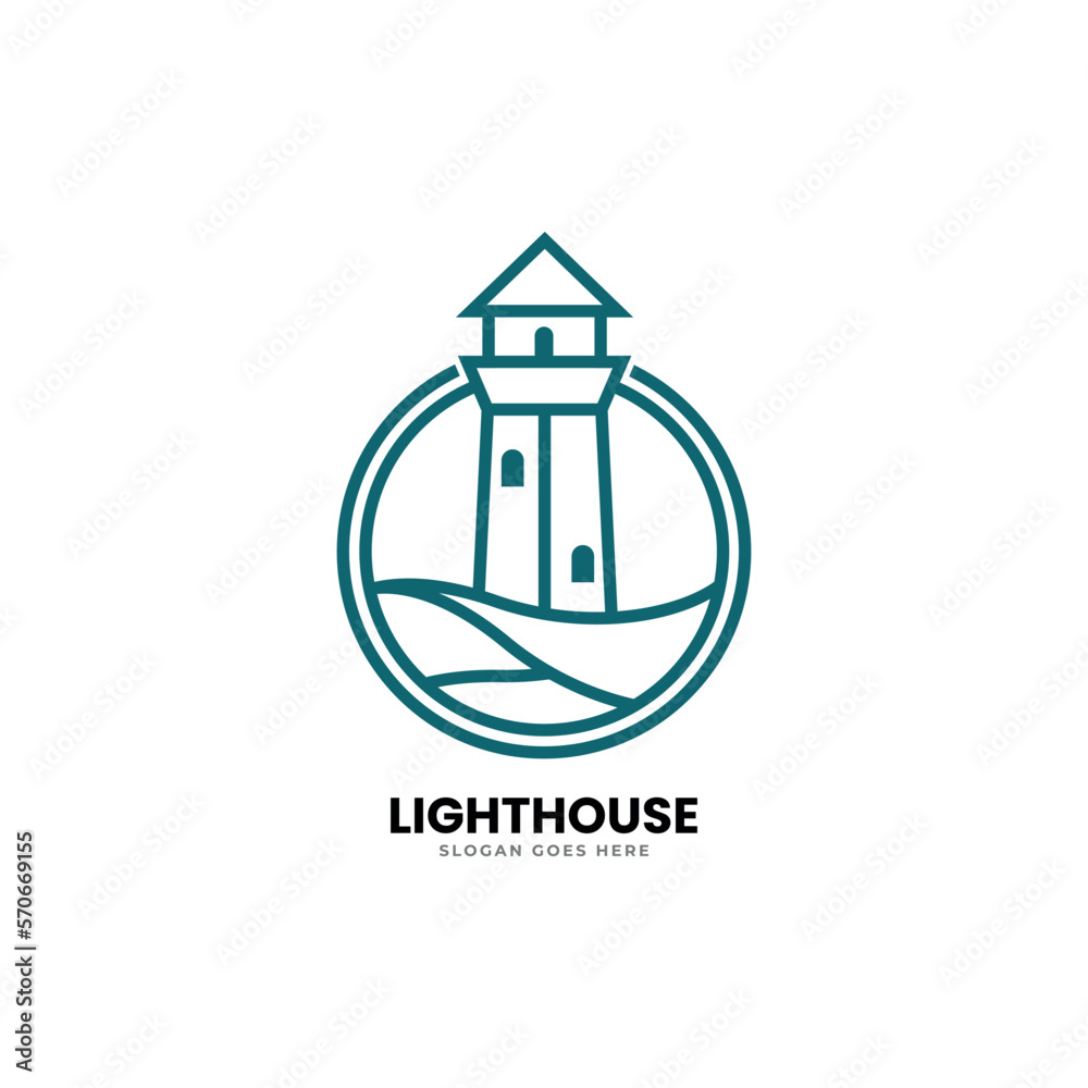 Lighthouse logo template. Building of lighthouse logo vector Lighthouse logo template. Building of lighthouse logo vector