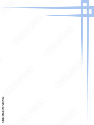 blue line frame corner border decoration