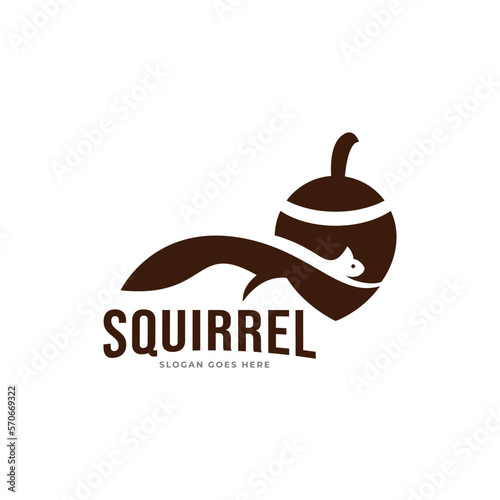 Squirrel Symbol Logo. Vector Illustration.