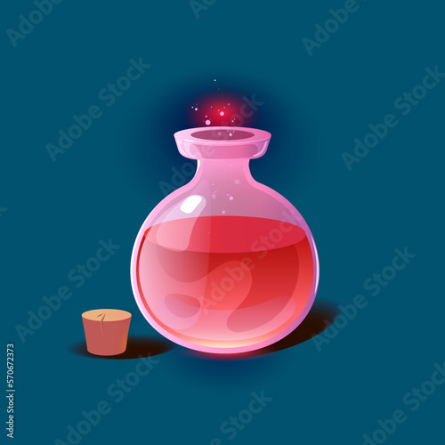  red potion vector game object, glass, bottle
