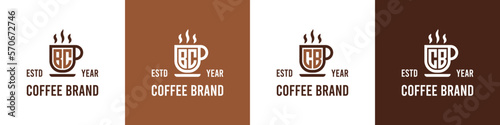 Letter BC and CB Coffee Logo, suitable for any business related to Coffee, Tea, or Other with BC or CB initials.