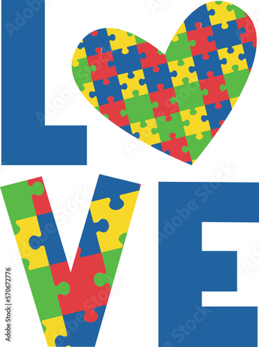 Love Autism Awareness SVG Cut Files -Autism Awareness Day SVG, Autism awareness t-shirts design, Autism Awareness SVG, Autism Vector Illustrator, Autism SVG