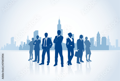 Business people silhouette. Detailed Business People Silhouette