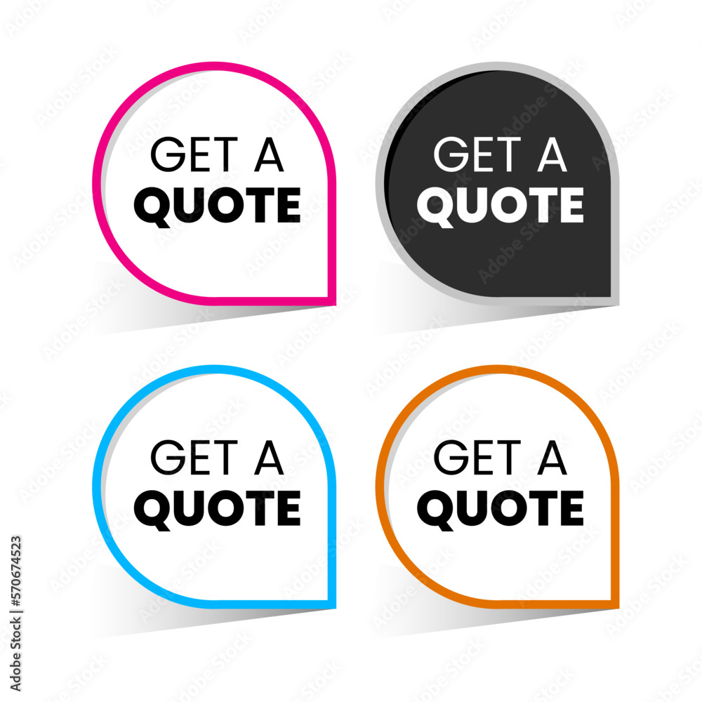 Get a quote icon label badge design vector