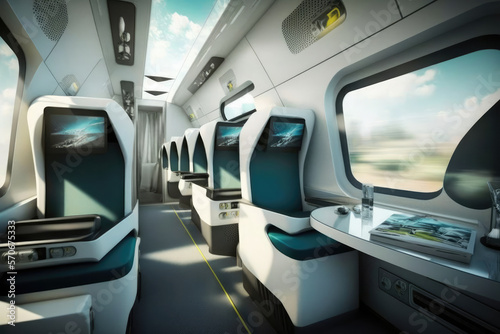 inside the high-speed train of the future. Generative AI