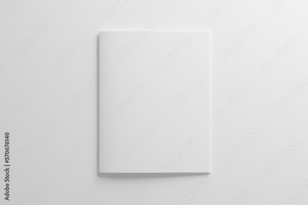 US Letter Brochure Catalog White Blank 3D Rendering Mockup