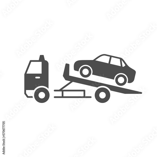 Car evacuation loading glyph icon