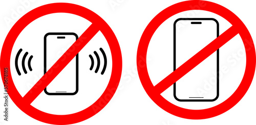 illustration of mobile phone ban, mobile phone mute