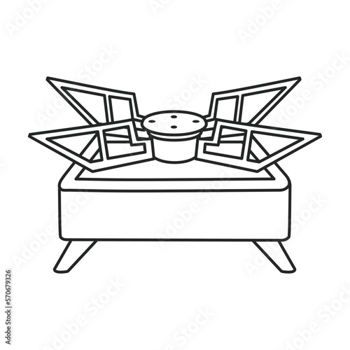 Camping stove vector outline icon. Vector illustration furnace travel on white background. Isolated outline illustration icon of camping stove .