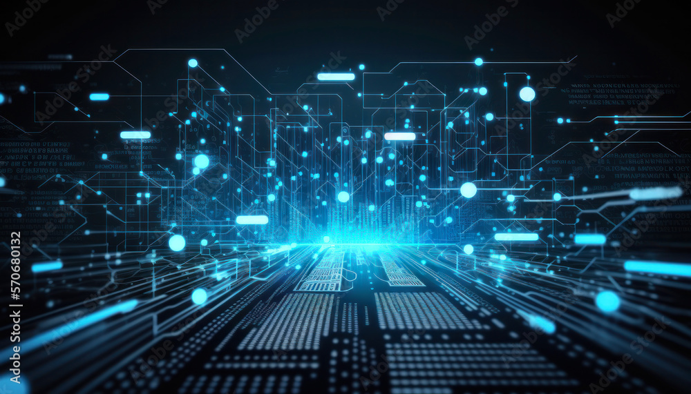 custom made wallpaper toronto digitalTechnology network data abstract cyber information security background matrix generative ai