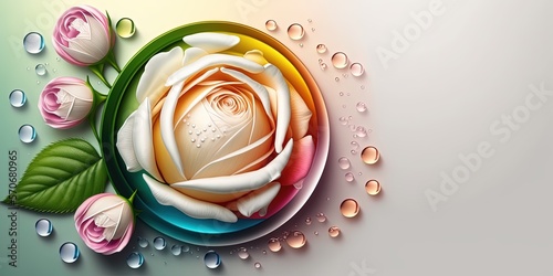 Illustration of Beautiful Colorful Rose Flower In Bloom