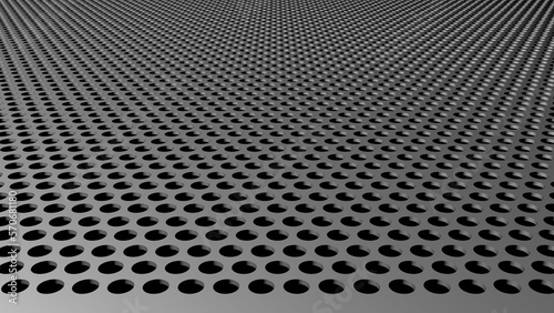 3D illustration of perforated panel