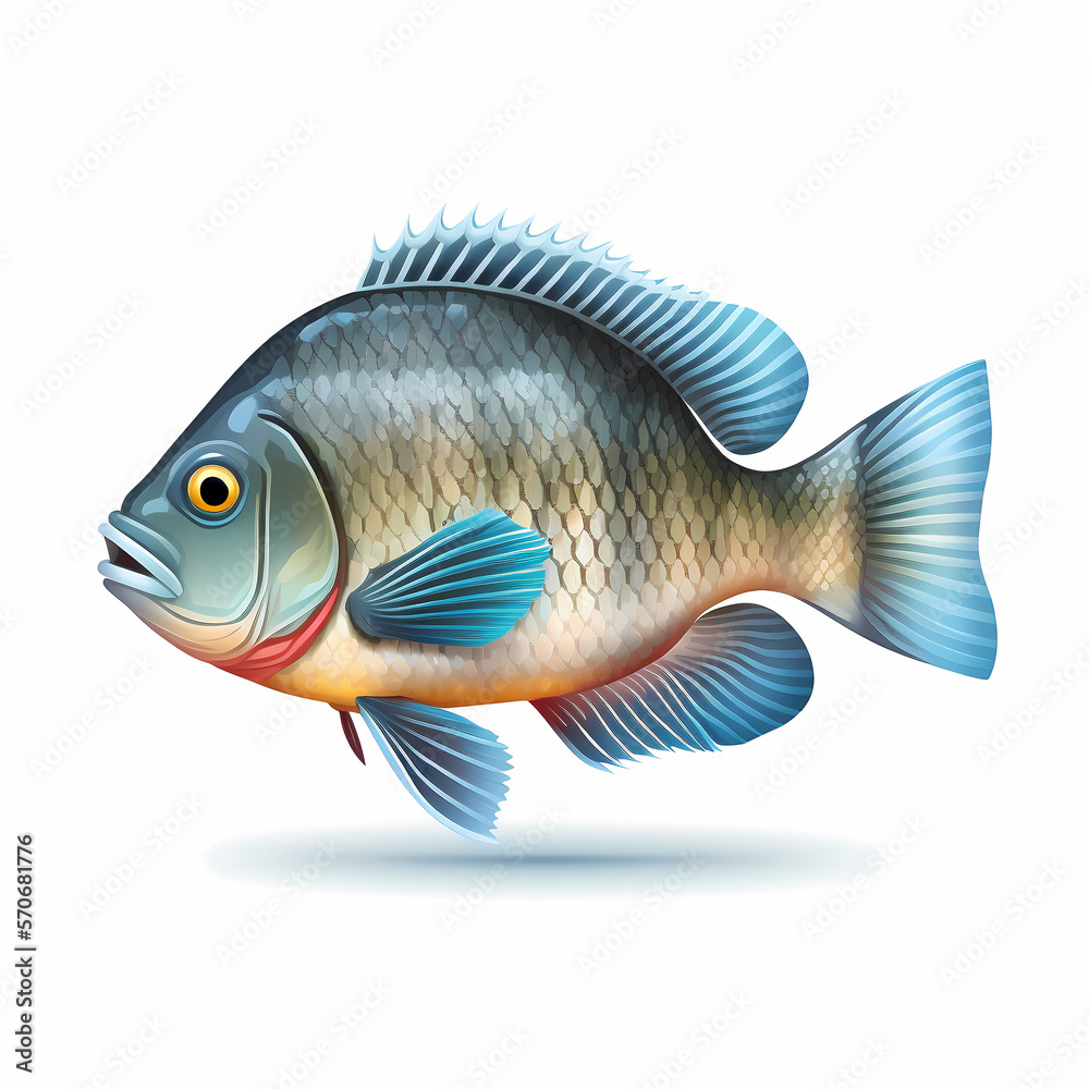 Tilapia Fish Isolated white Tilapia Fish Isolated white