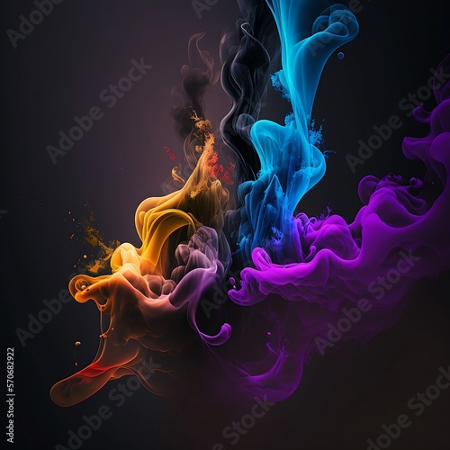 Colorfull bright abstract smoke texture, background desktop wallpaper, generative ai