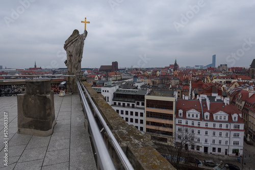 Obraz na płótnie Wrocław - krajobraz miasta z Wieży Matematycznej w salonie