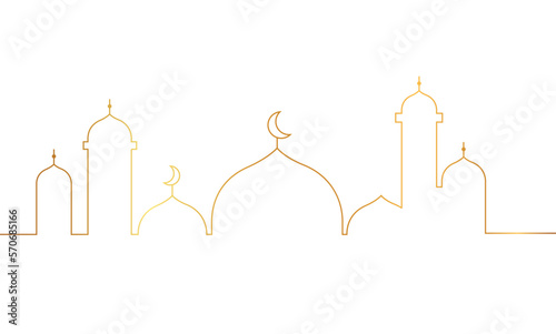 line art of mosque . islamic line art vector