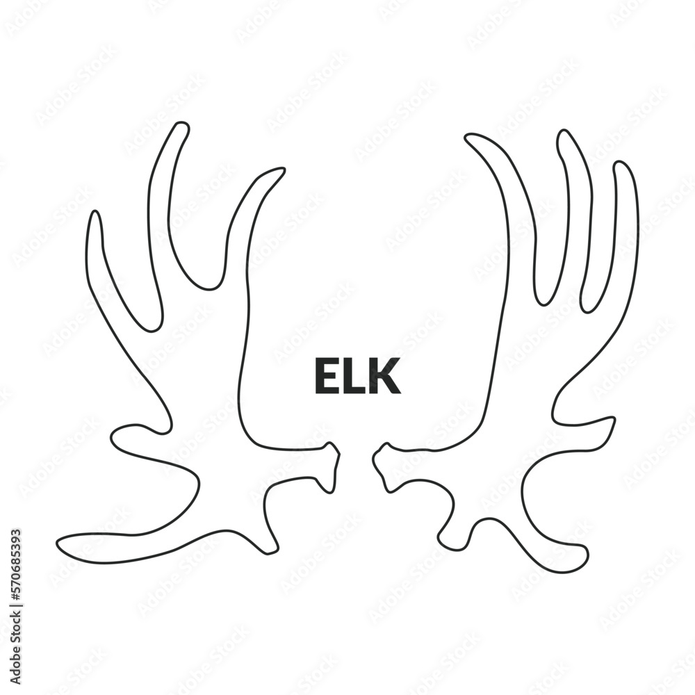 Horn elk vector icon.Outline vector icon isolated on white background horn elk. Horn elk vector icon.Outline vector icon isolated on white background horn elk.