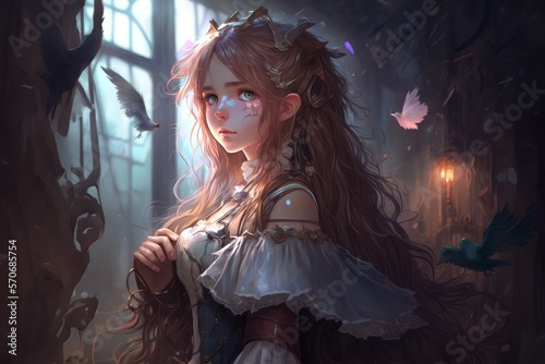 Beautiful young girl cosplay, atmospheric wallpaper, in high quality, anime manga style