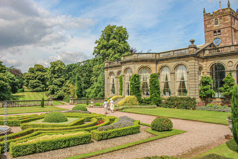 Staffordshire - Weston Park.Opulent 17th-century mansion with fine art, Capability Brown landscaping, restaurant and cafe.Weston Park,UK,June 28 2019
