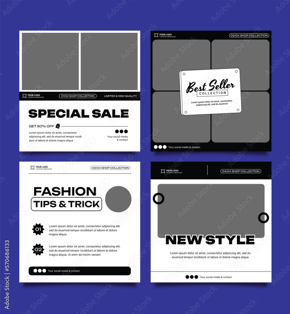 Fashion social media post template design Fashion social media post template design