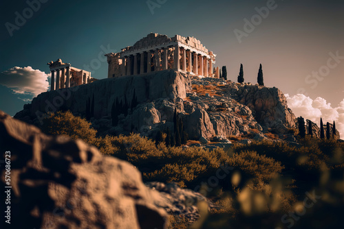 The Acropolis: Athens, Greece, Travel photography. AI-Generated