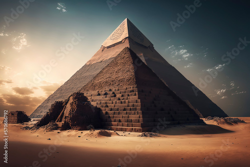 The Great Pyramid of Giza  Cairo  Egypt  Travel photography. AI-Generated