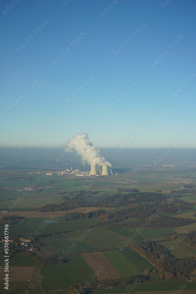 View of a nuclear power plant from air
