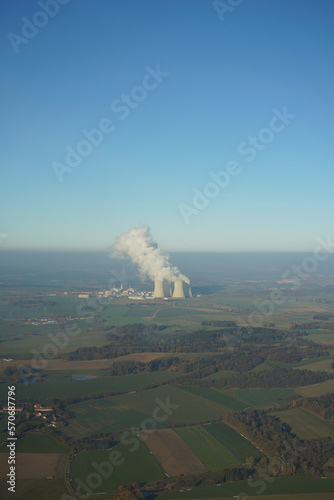 View of a nuclear power plant from air