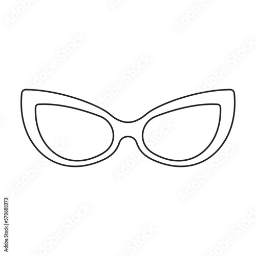 Sunglass vector icon.Outline vector icon isolated on white background sunglass.