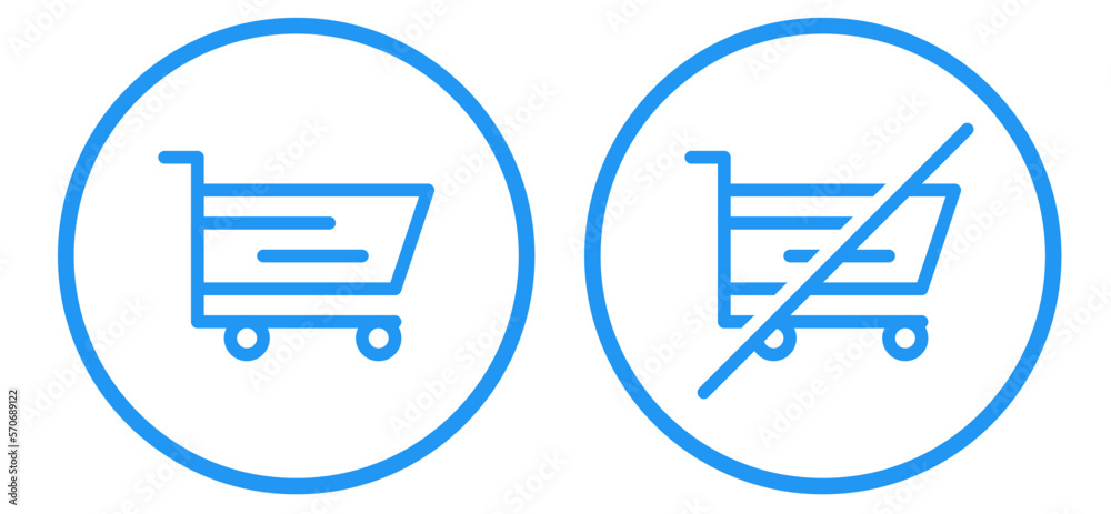 cart and no cart icon set cart and no cart icon set