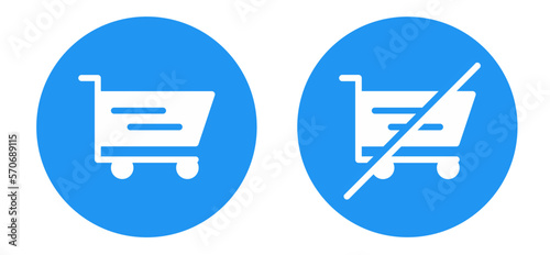 cart and no cart icon set