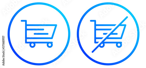 cart and no cart icon set