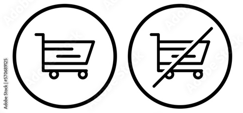 cart and no cart icon set