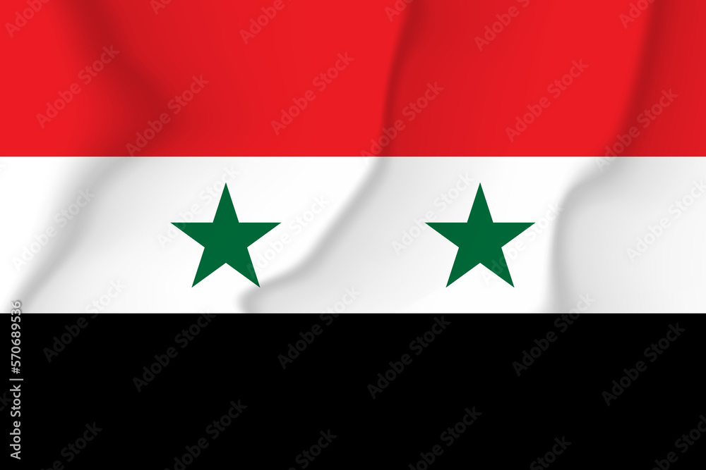 The national flag of Syria. Silk flag. Vector illustration in EPS 10 format The national flag of Syria. Silk flag. Vector illustration in EPS 10 format
