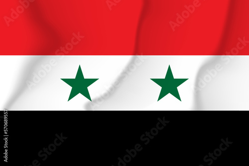 The national flag of Syria. Silk flag. Vector illustration in EPS  10 format