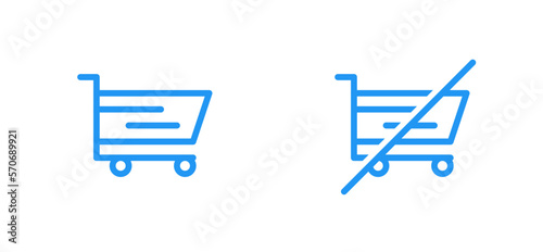cart and no cart icon set