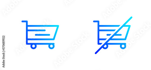 cart and no cart icon set
