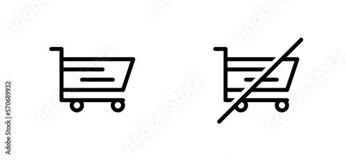 cart and no cart icon set